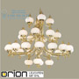 Иконка orion leuchten LU 1319/4+8+16+8+4+1 MS/328,329op glänz Wiener Nostalgie Chandelier, 4+8+4+1 lamps, shiny brass finish, upwards, shiny opal glasses светильник